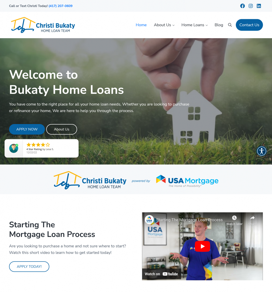 Bukaty Home Loans website
