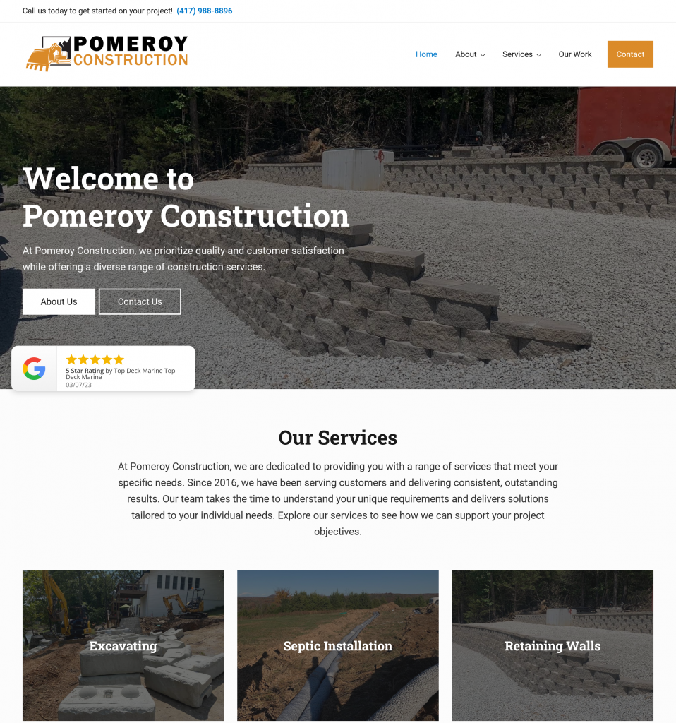 Pomeroy Construction website